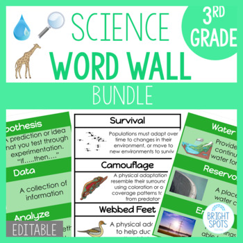 3rd Grade Science Word Wall BUNDLE by Bright Spots Teaching | TpT