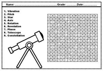 3rd grade science words word search worksheets by swati sharma tpt