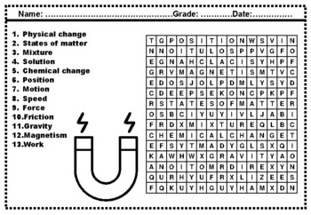 3rd grade science words word search worksheets by swati sharma tpt