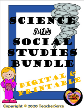 Preview of 3rd Grade Science and Social Studies Remote and In Class Ready Bundle