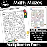 3rd Grade Self Checking Mazes Center Activity Multiplicati