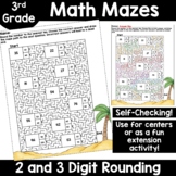 3rd Grade Self-Checking Mazes Center Activity Rounding Nea