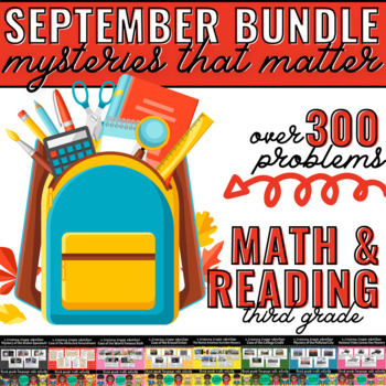 Preview of 3rd Grade September MEGA Bundle- Math & Reading Adventures