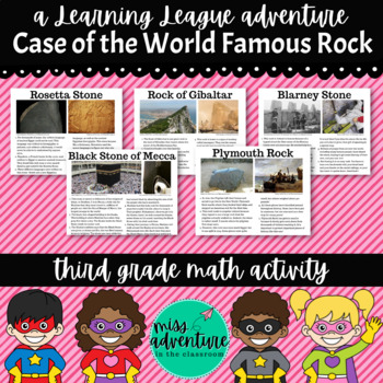 Preview of 3rd Grade September Math Adventure- Case of the World Famous Rock