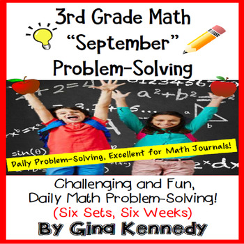 Preview of 3rd Grade September Math, Daily Problem Solving (Two-Step) Word Problems