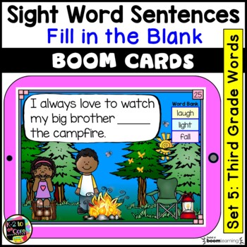 Preview of 3rd Grade Sight Word Sentences | BOOM Cards | Digital Task Cards