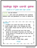 3rd Grade Sight Words Game - Bazinga!