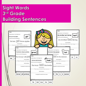 3rd Grade Sight Words Reading Writing Tracing Building Simple Sentences
