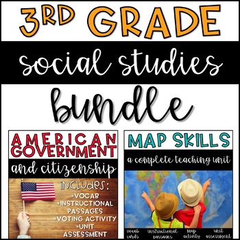 Preview of 3rd Grade Social Studies BUNDLE: Map skills and Government