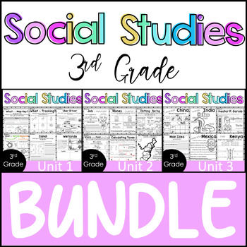 Preview of 3rd Grade - Social Studies BUNDLE - Whole Year Worksheets
