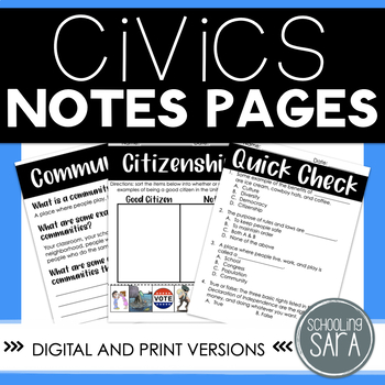 Preview of 3rd Grade Social Studies Civics Interactive Notebook | VA SOL Aligned