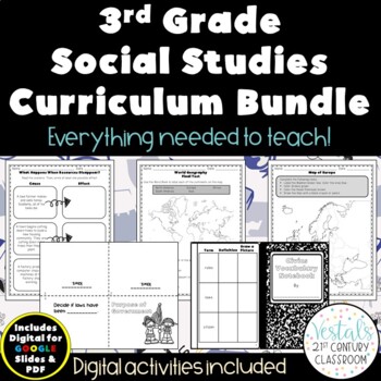 Preview of 3rd Grade Social Studies Curriculum (VA SOL Aligned) {Digital & PDF Included}