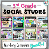 3rd Grade Social Studies: Full-Year Curriculum BUNDLE.  No-Prep!