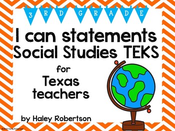 Preview of 3rd Grade Social Studies "I can" statements- Chevron pattern (using TEKS)
