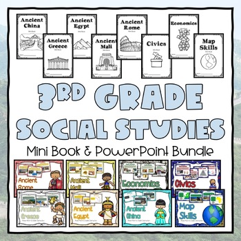 Preview of 3rd Grade Social Studies Powerpoint & Mini Book Bundle