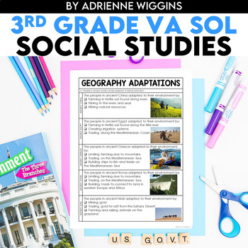 Preview of 3rd Grade Social Studies VA SOL Study Guides