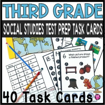Preview of 3rd Grade Social Studies Test Prep - Third Grade Social Studies Review