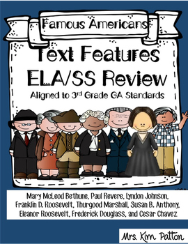 Preview of Text Features for 3rd Grade ELA and Social Studies Review
