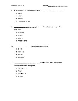 Preview of 3rd Grade Social Studies Unit 1 Lesson 3 Quiz