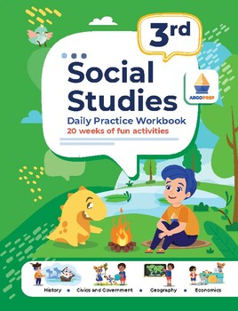 Preview of 3rd Grade Social Studies Workbook (195 pages eBook + video explanations)