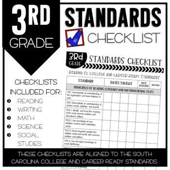 standards checklists 3rd carolina grade south