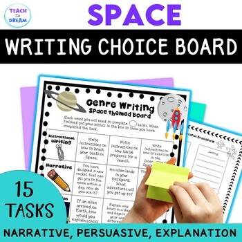 Preview of 3rd Grade Space Writing Choice Board Activities | Narrative Informational