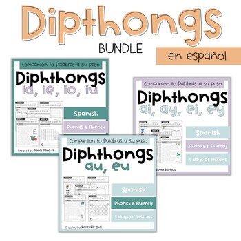 Preview of 3rd Grade Spanish Diphthongs BUNDLE lessons and reading passage