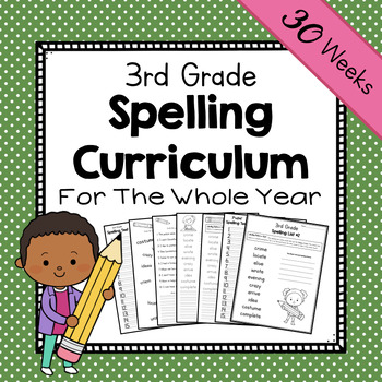 Preview of 3rd Grade Spelling Curriculum | Third Grade Year-Long Spelling Workbook