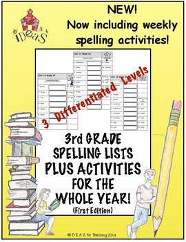 Preview of 3rd Grade Spelling Lists PLUS Activities for the Whole Year! (1st Edition)