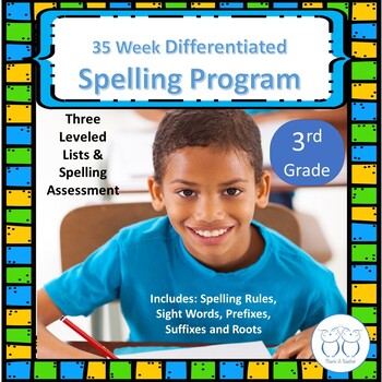 Preview of 3rd Grade Spelling Program 35 Weeks of Differentiated Developmental Lists