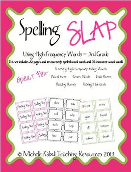 3rd grade spelling slap game high frequency words by a new day of