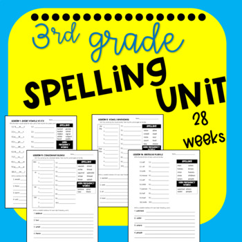 3rd Grade Spelling Unit- Great Habits Great Readers by Tiny Teacher Momma