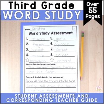 Preview of 3rd Grade Word Study Assessments EDITABLE - Yearlong Spelling