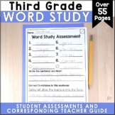 3rd Grade Word Study Assessments EDITABLE - Yearlong Spelling