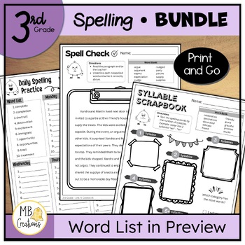 Preview of 3rd Grade Spelling Word Practice - iReady Magnetic Reading 2022 YEARLONG Bundle