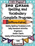 3rd Grade Spelling and Vocabulary Complete Program Common 