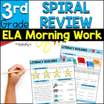 Preview of 3rd Grade ELA Spiral Review Daily Grammar Morning Work Grade 3 Language Practice