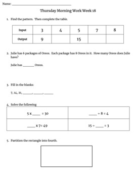 Preview of 3rd Grade Spiral Math Reviews (Eureka Math Squared) (ALL 35 Weeks)