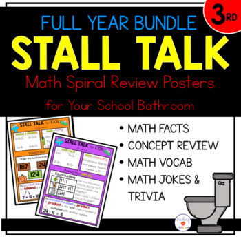 Preview of 3rd Grade Spiral Review Posters- Full Year Stall Talk Bundle