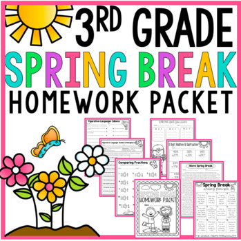 Preview of 3rd Grade Spring Break Homework Packet