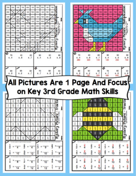 3rd Grade Spring Math: 3rd Grade Math Mystery Pictures by Math Mojo
