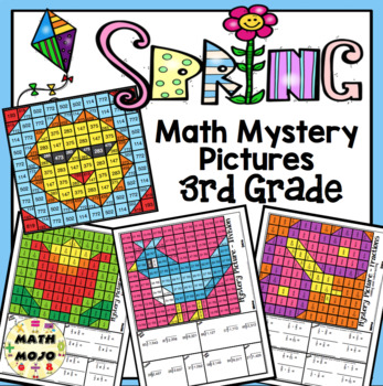 Preview of 3rd Grade Spring Math: 3rd Grade Math Mystery Pictures