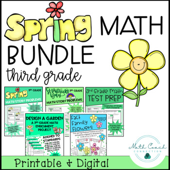 Preview of 3rd Grade Spring Math BUNDLE | Third Grade Math Spring Projects & Math Review
