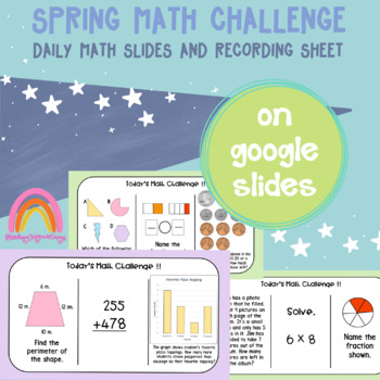 Preview of 3rd Grade Spring Math Challenge Review Slides