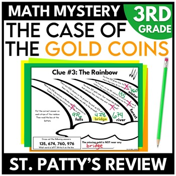 Preview of 3rd Grade St. Patrick's Day Math Mystery Leprechaun Review Escape Room