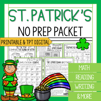 Preview of 3rd Grade St. Patrick's Day Packet | Math and Reading St. Patrick's Worksheets