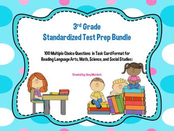 Preview of 3rd Grade Standardized Test Prep (100 questions/ task cards)