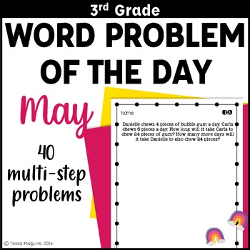 Preview of 3rd Grade Word Problem of the Day | Daily Story Problems | May