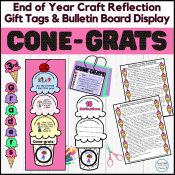 Preview of End of Year All About Me Reflection Craft Gift Tags & Bulletin Board 3rd Grade