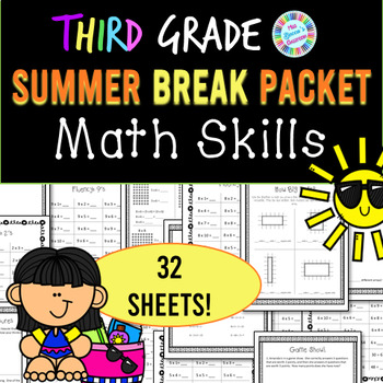 Preview of 3rd Grade Summer Break Math Packet / Summer School Math Packet / Math Review